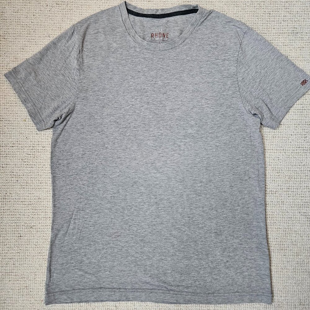 Rhone Men's Cotton Blend Short Sleeve T-Shirt Gray Large L - Casual Workout